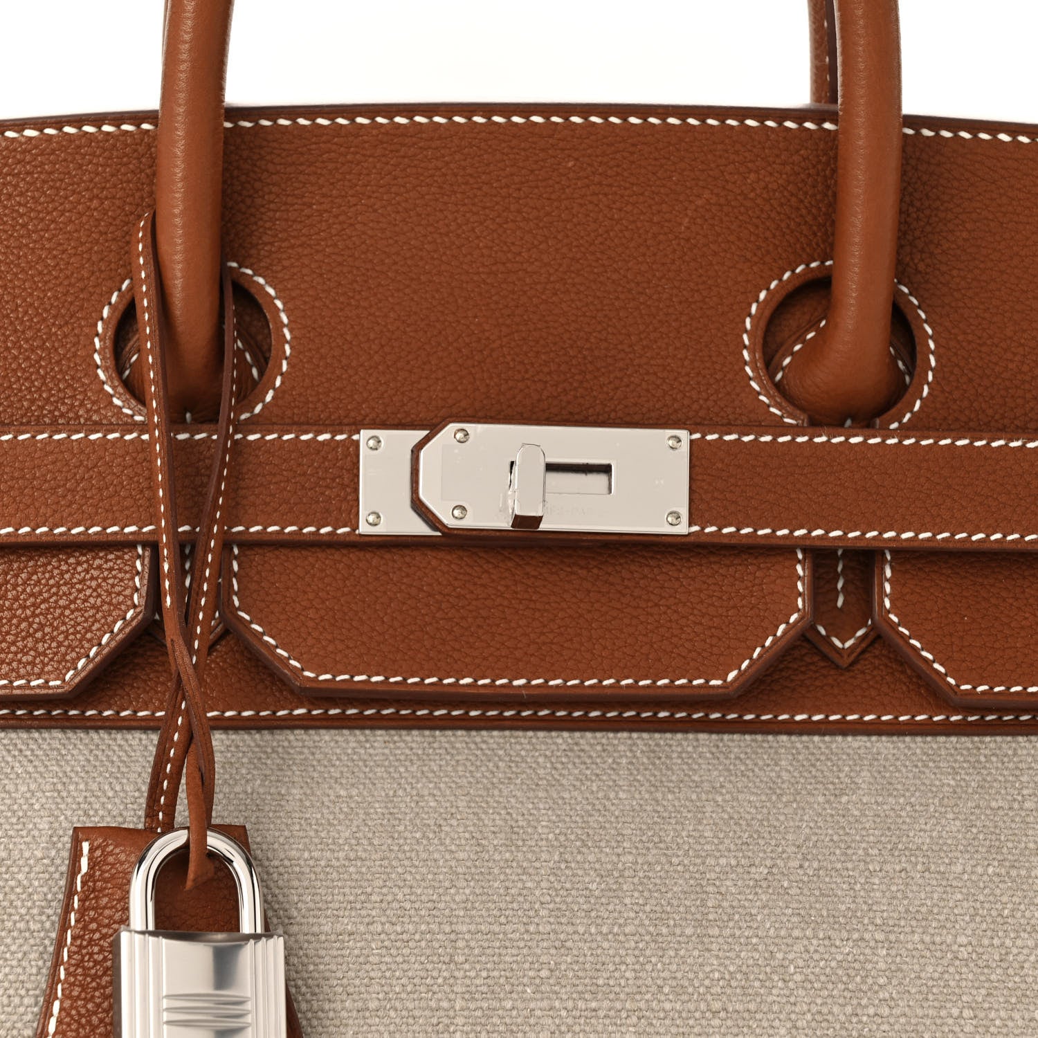 Hermes Barenia Toile De Camp HAC Birkin 40 Ficelle Fauve 8 of 13