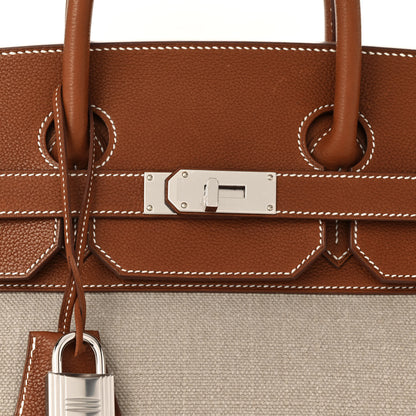 Hermes Barenia Toile De Camp HAC Birkin 40 Ficelle Fauve 8 of 13