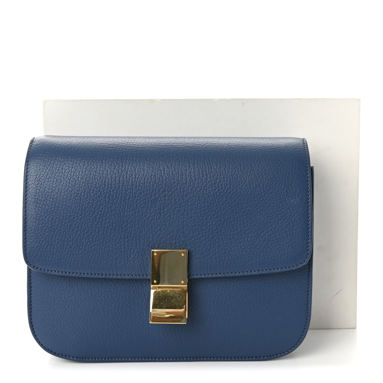 Celine Goatskin Medium Classic Box Flap Bag Deepsea 11 of 11