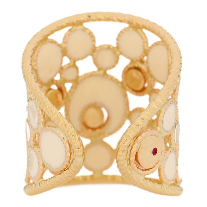 Roberto Coin 18K Yellow Gold Diamond Enamel Bollicine Ring 53 6.5 White 4 of 5