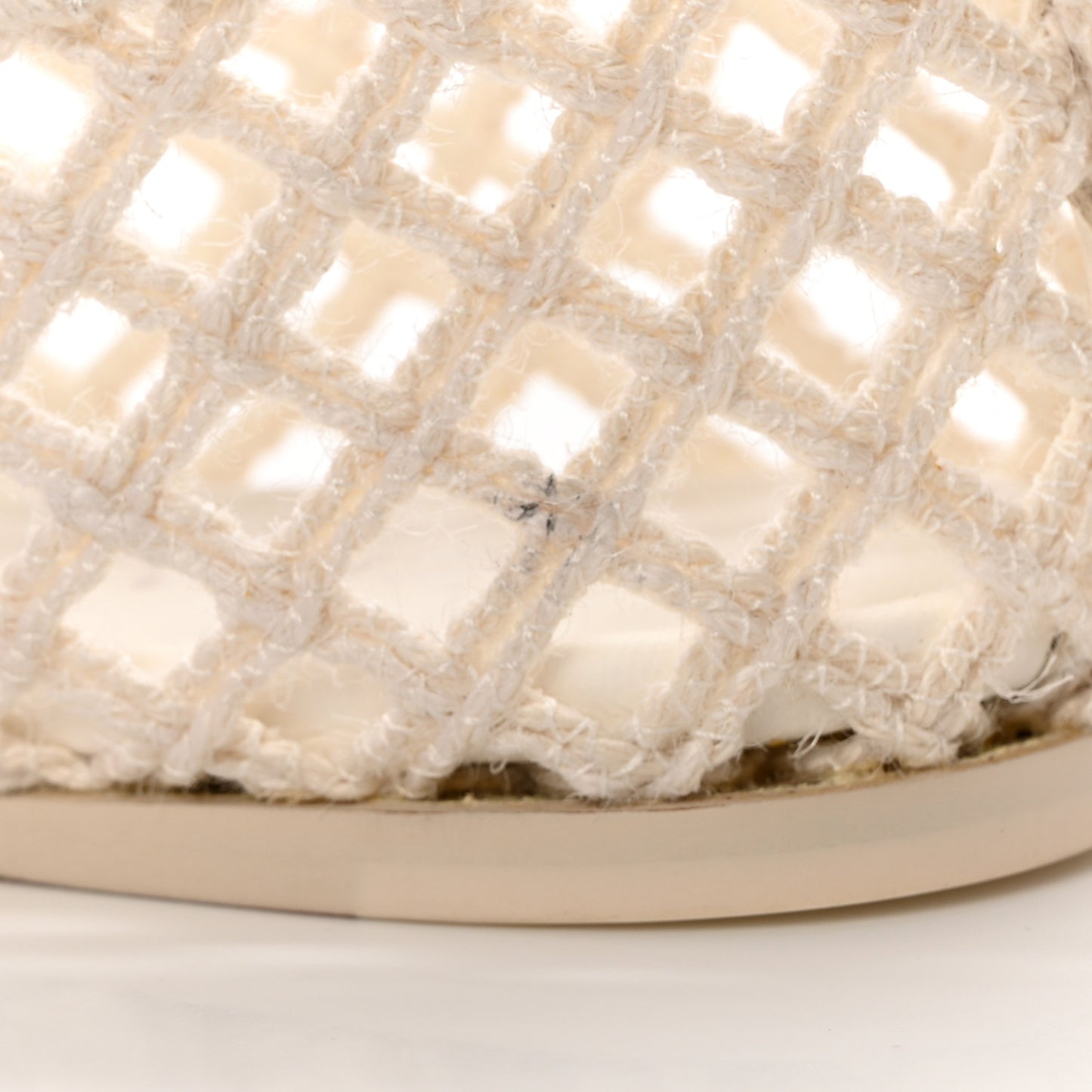 Raffia Braided CC Mocassin Loafers 41 White