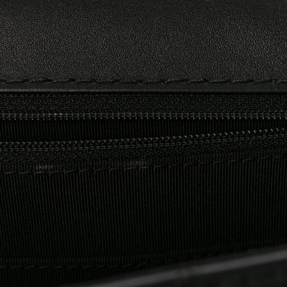 Chanel Calfskin Quilted Strap Into Flap Bag Black Brown 10 of 12