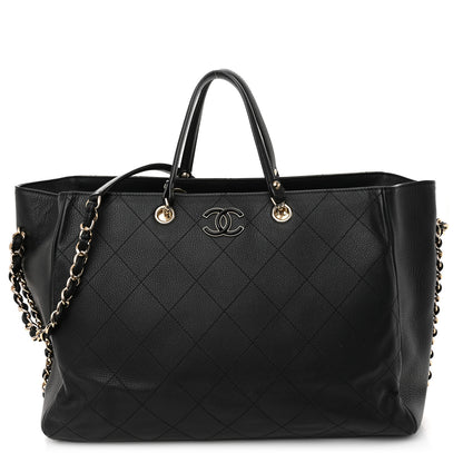Chanel Bullskin Stitched Large Shopping Bag Black 1 of 10