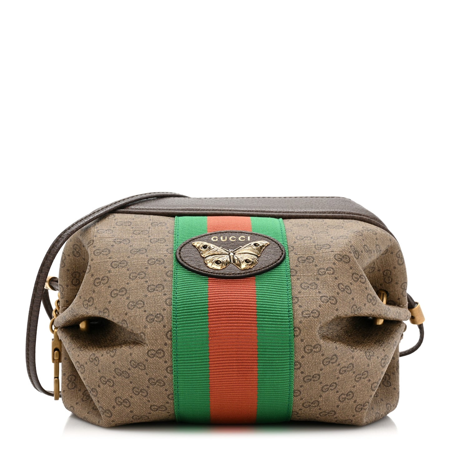 Mini Vintage GG Supreme Monogram Web Butterfly New Candy Crossbody Beige New Acero