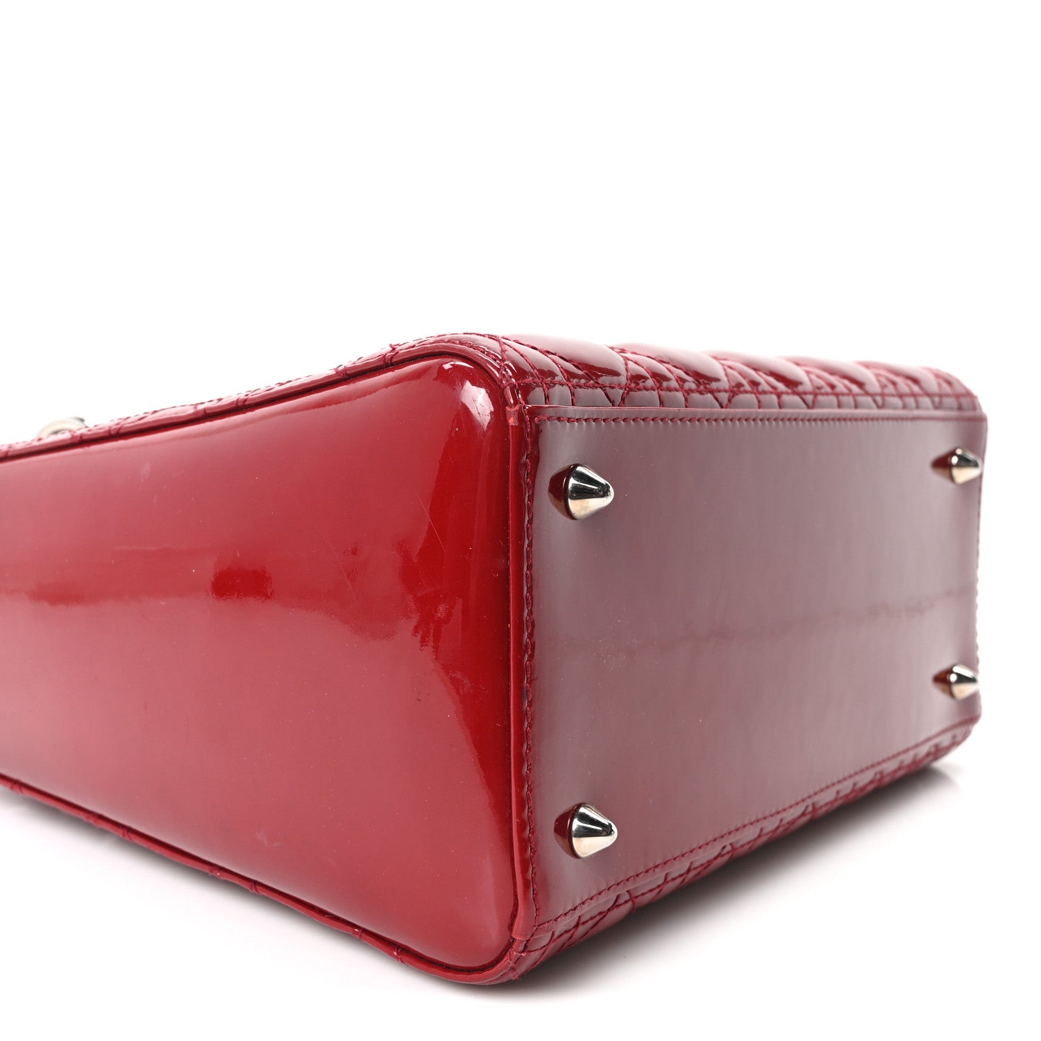 Christian Dior Patent Cannage Medium Lady Dior Red 8 of 9