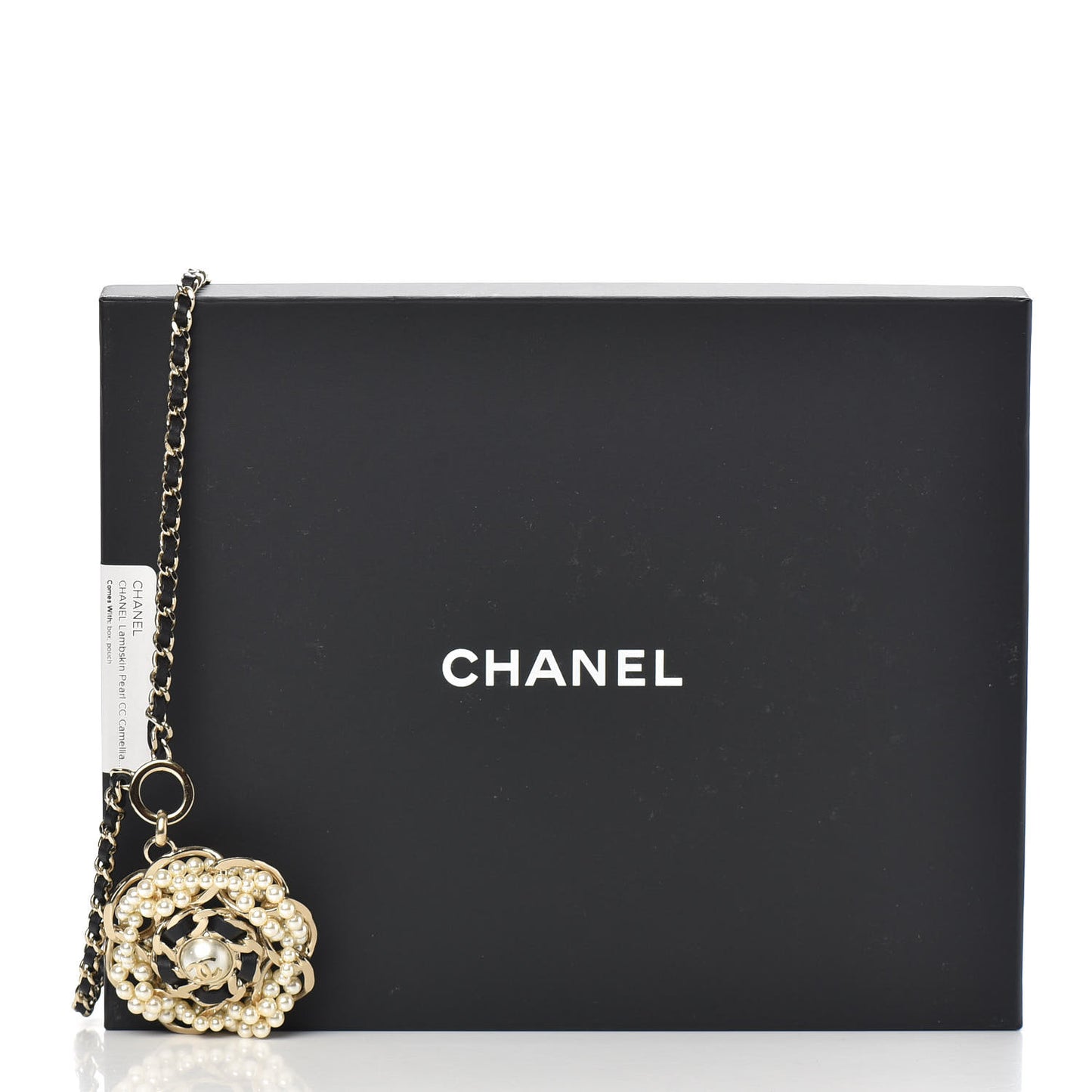 Lambskin Pearl CC Camellia Chain Necklace Gold