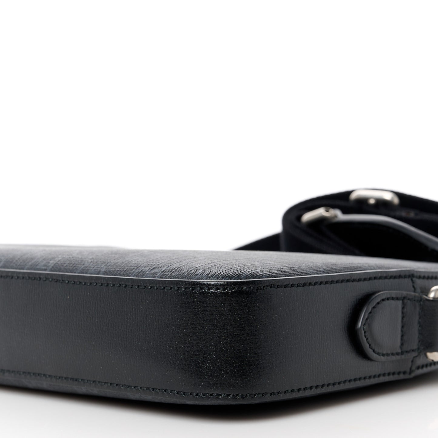 GG Supreme Monogram Azalea Calfskin Retro Interlocking G Wristlet Shoulder Bag Black