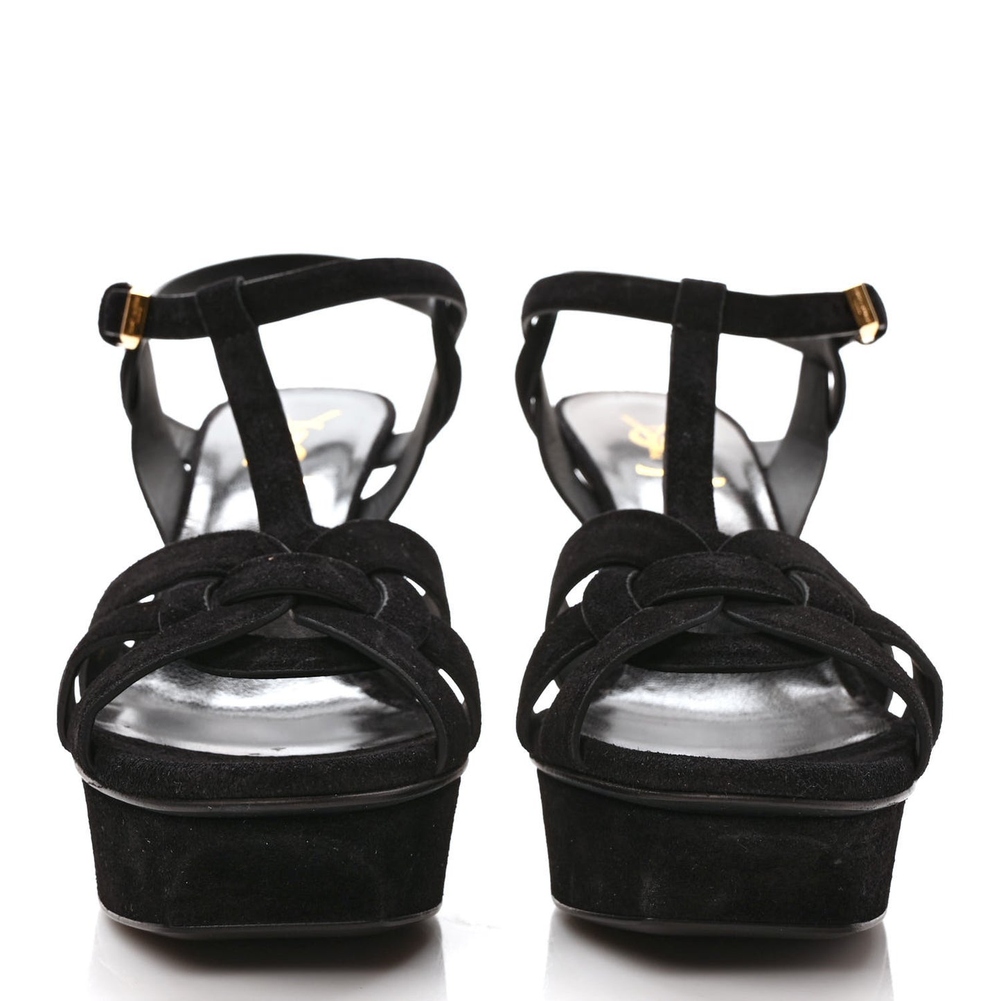 Suede Tribute 75 Platform Sandals 37 Black