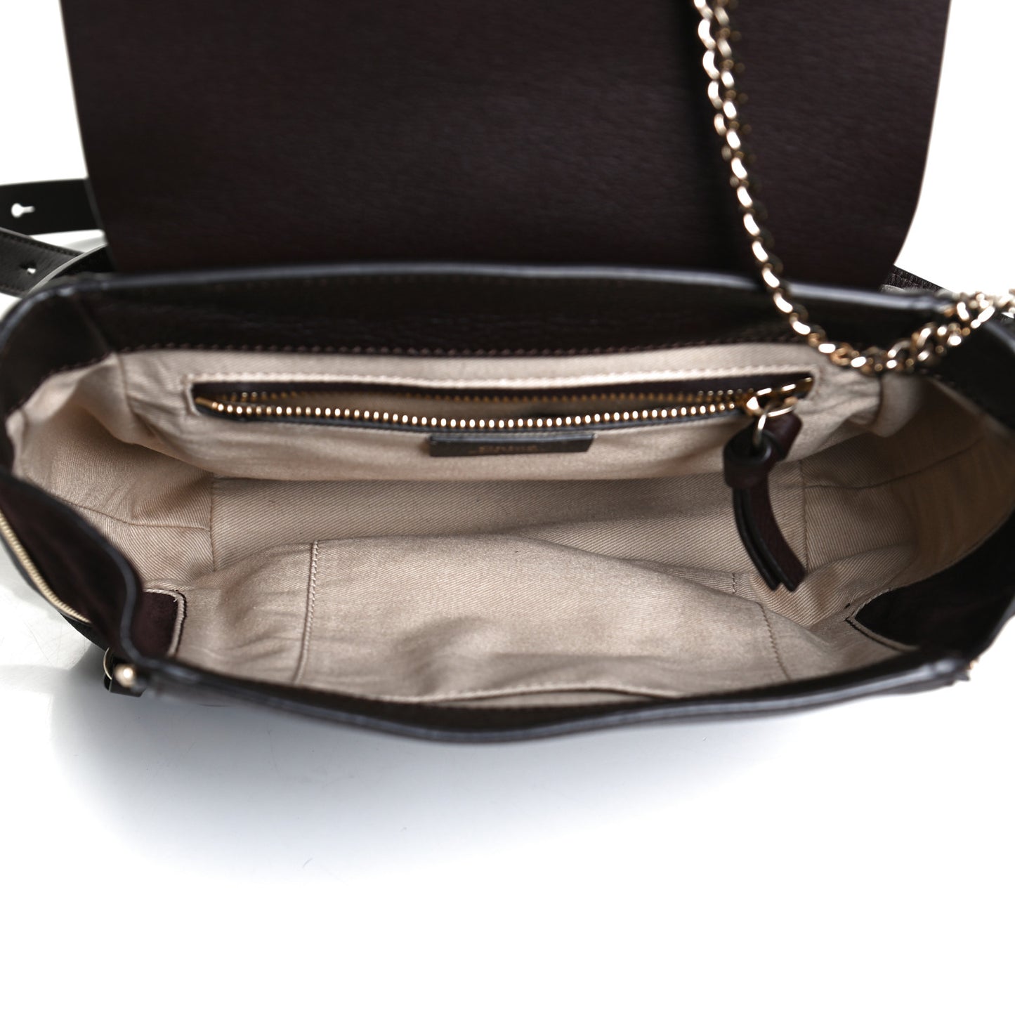 Suede Calfskin Small Faye Backpack Carbon Brown