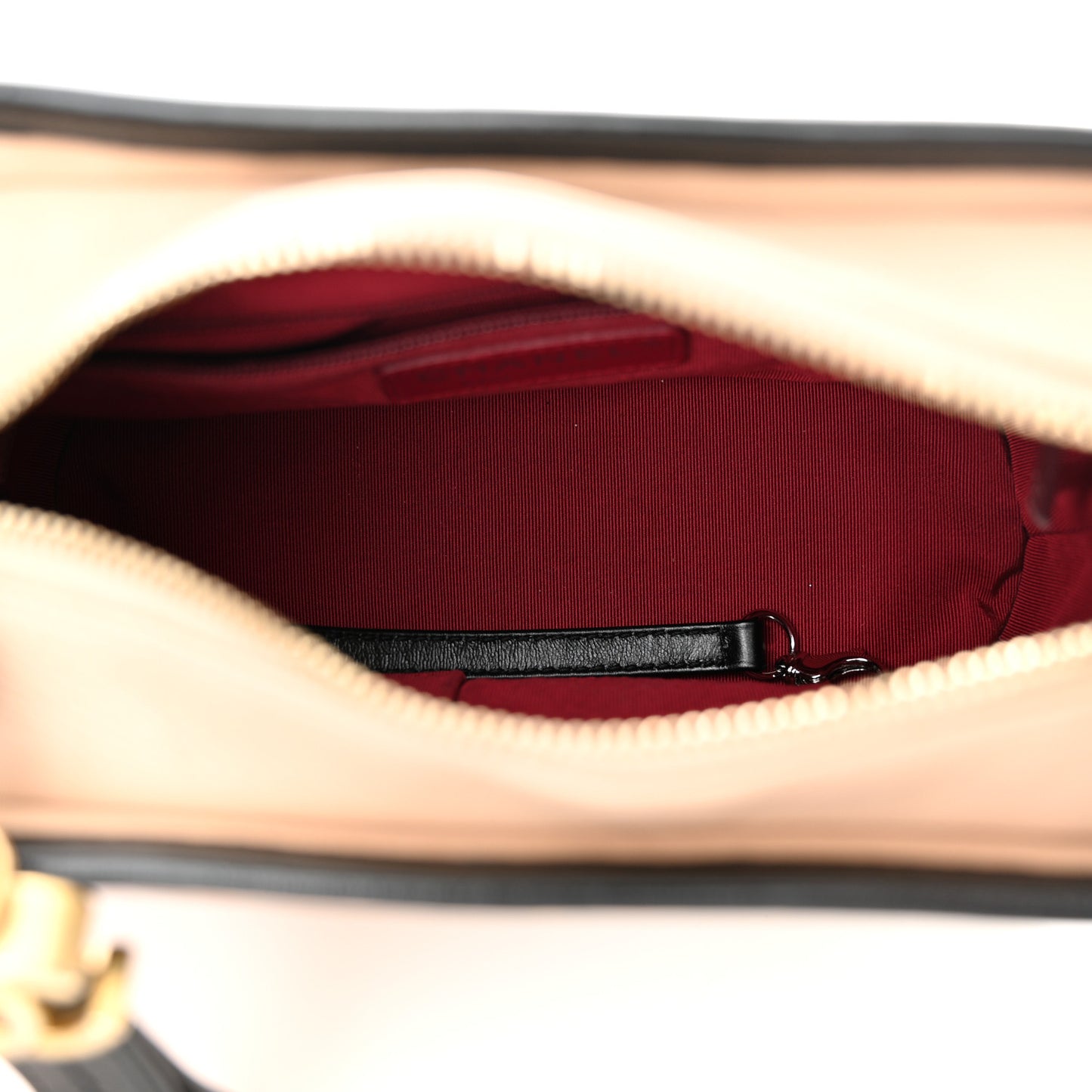Aged Calfskin Quilted Small Gabrielle Hobo Beige Black