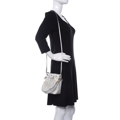 Fendi Vitello Liberty F is Fendi FF Studded Mini Mon Tresor Bucket Bag White 2 of 11