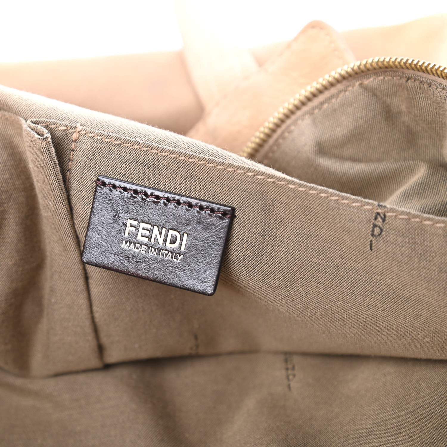 Fendi Metallic Nubuck Medium Chains Tote Caramello 8 of 10