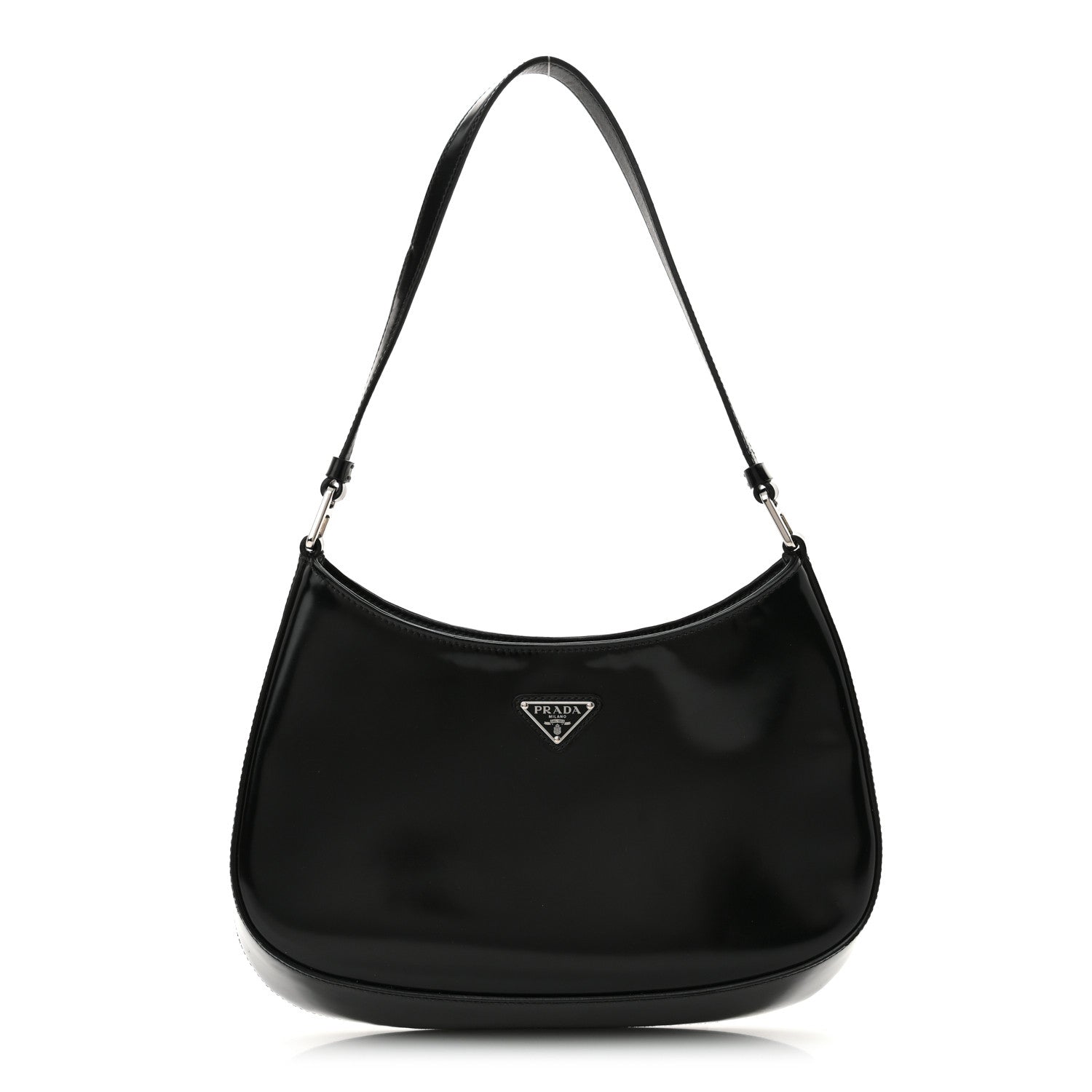 Prada Spazzolato Cleo Shoulder Bag Black 1 of 12
