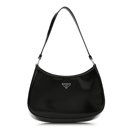 Prada Spazzolato Cleo Shoulder Bag Black 1 of 12