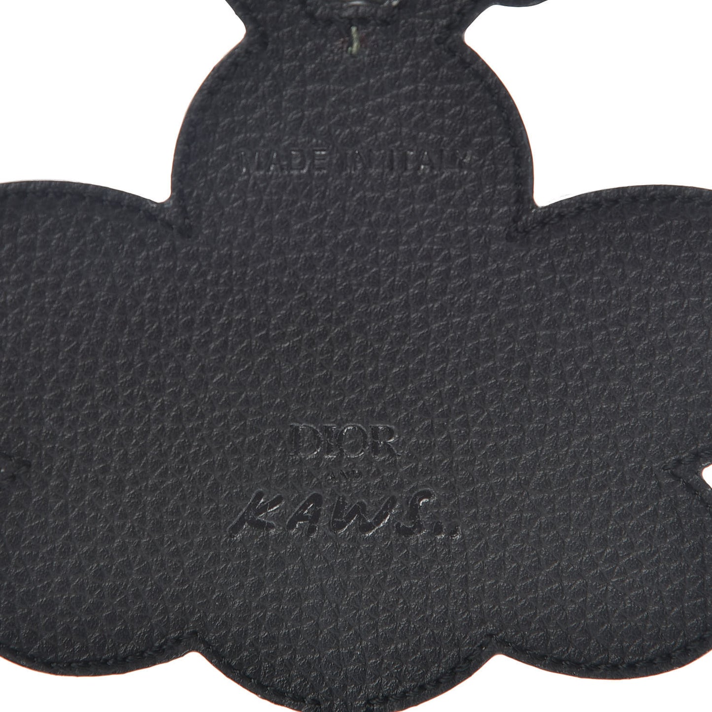 x KAWS Grained Calfskin Bee Charm Key Ring Yellow