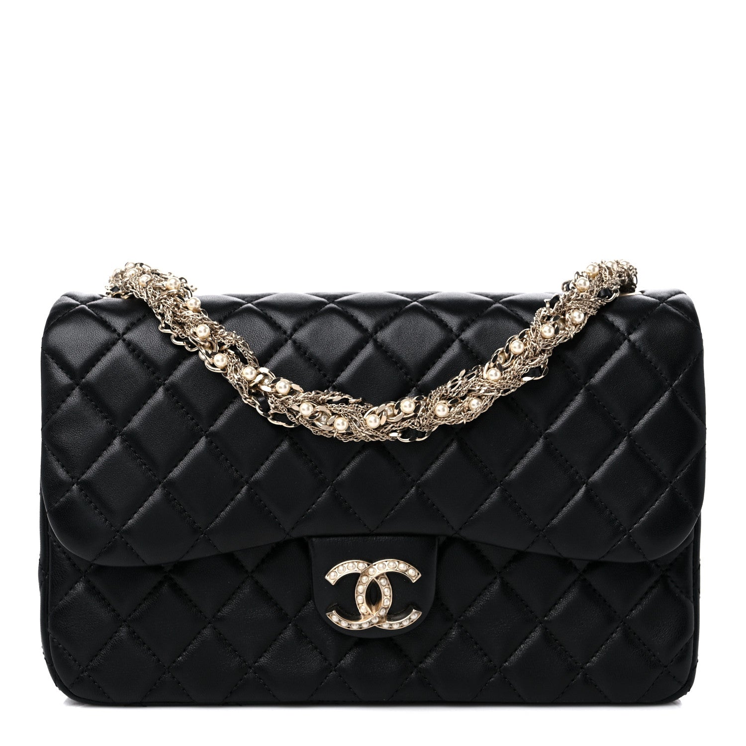 Chanel Lambskin Medium Westminster Pearl Flap Black 1 of 9