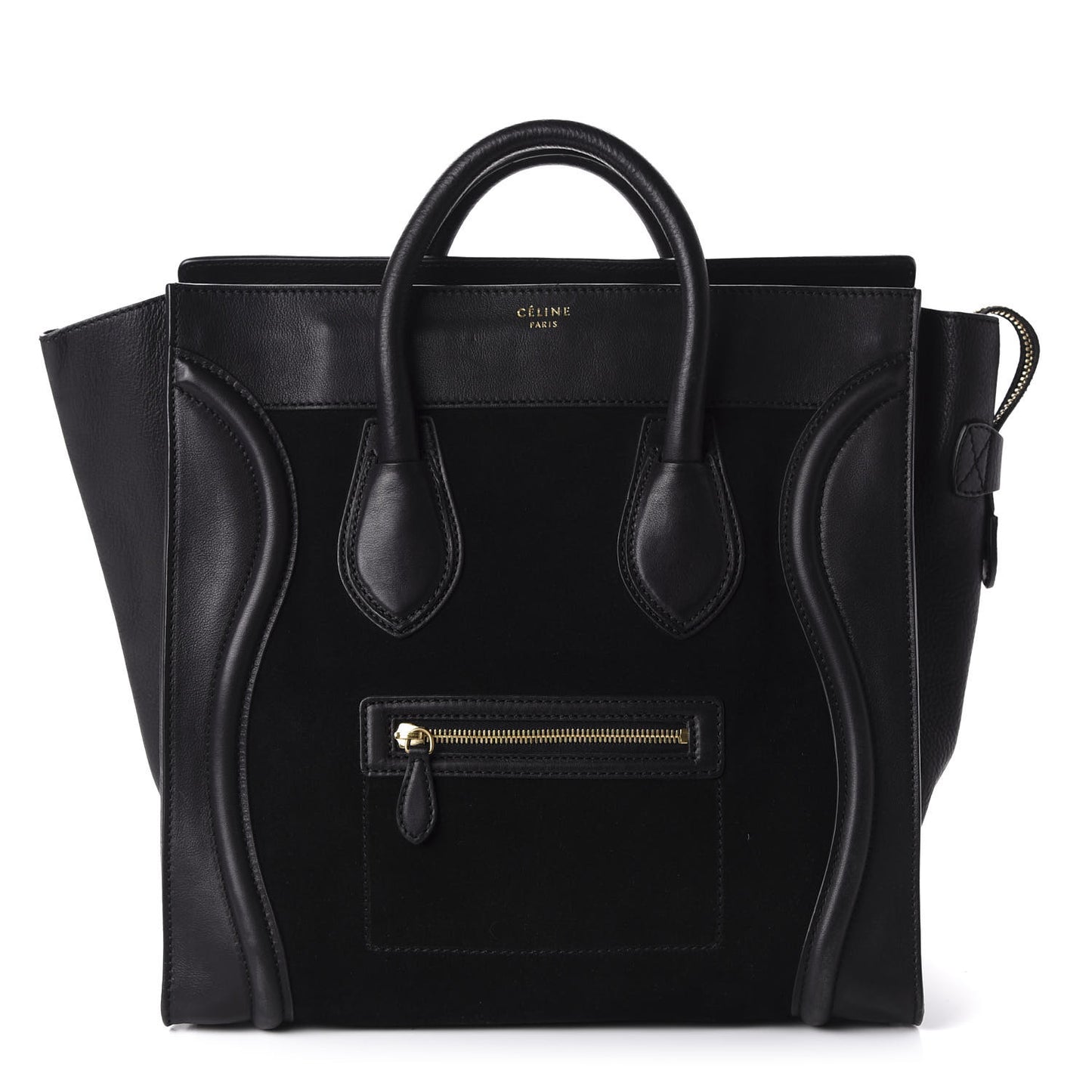 Smooth Calfskin Suede Mini Luggage Black