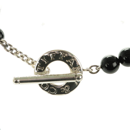 Tiffany Sterling Silver Black Onyx Bead Toggle Necklace 3 of 4