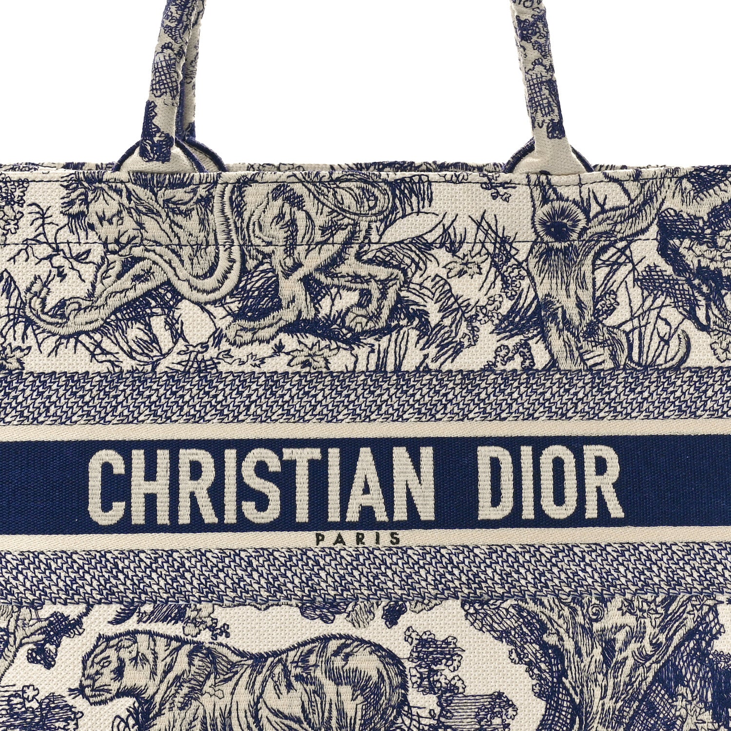 Christian Dior Canvas Embroidered Medium Dioriviera Toile De Jouy Book Tote White 8 of 11