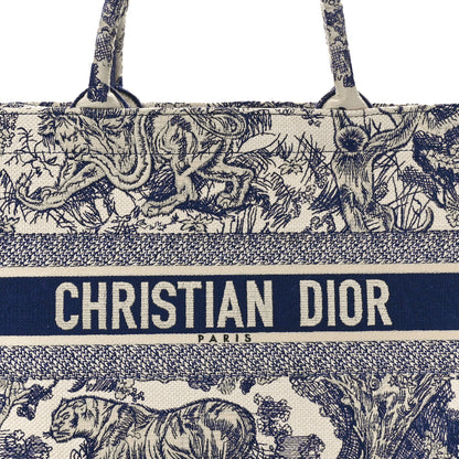 Christian Dior Canvas Embroidered Medium Dioriviera Toile De Jouy Book Tote White 8 of 11