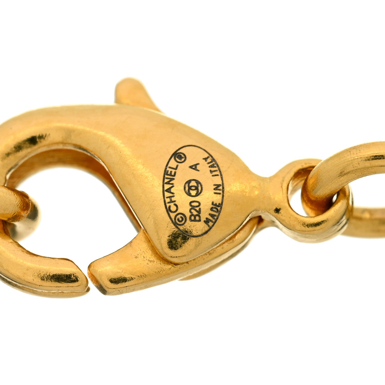 Chanel Metal CC Paris Button Necklace Gold 5 of 5