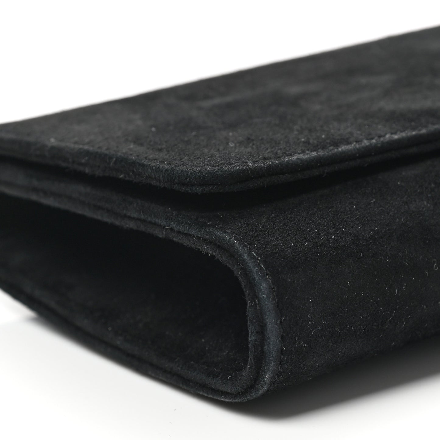 Velvet Crystal Interlocking Clutch Black