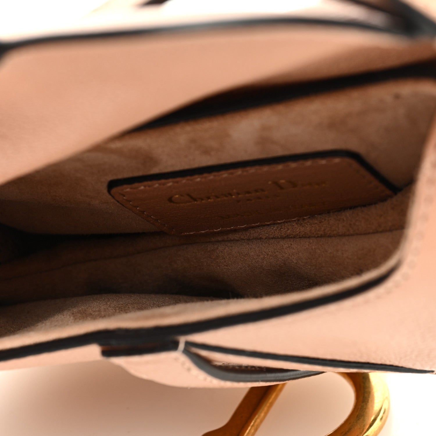 Christian Dior Goatskin Micro Saddle Bag Rose Des Vent 5 of 10