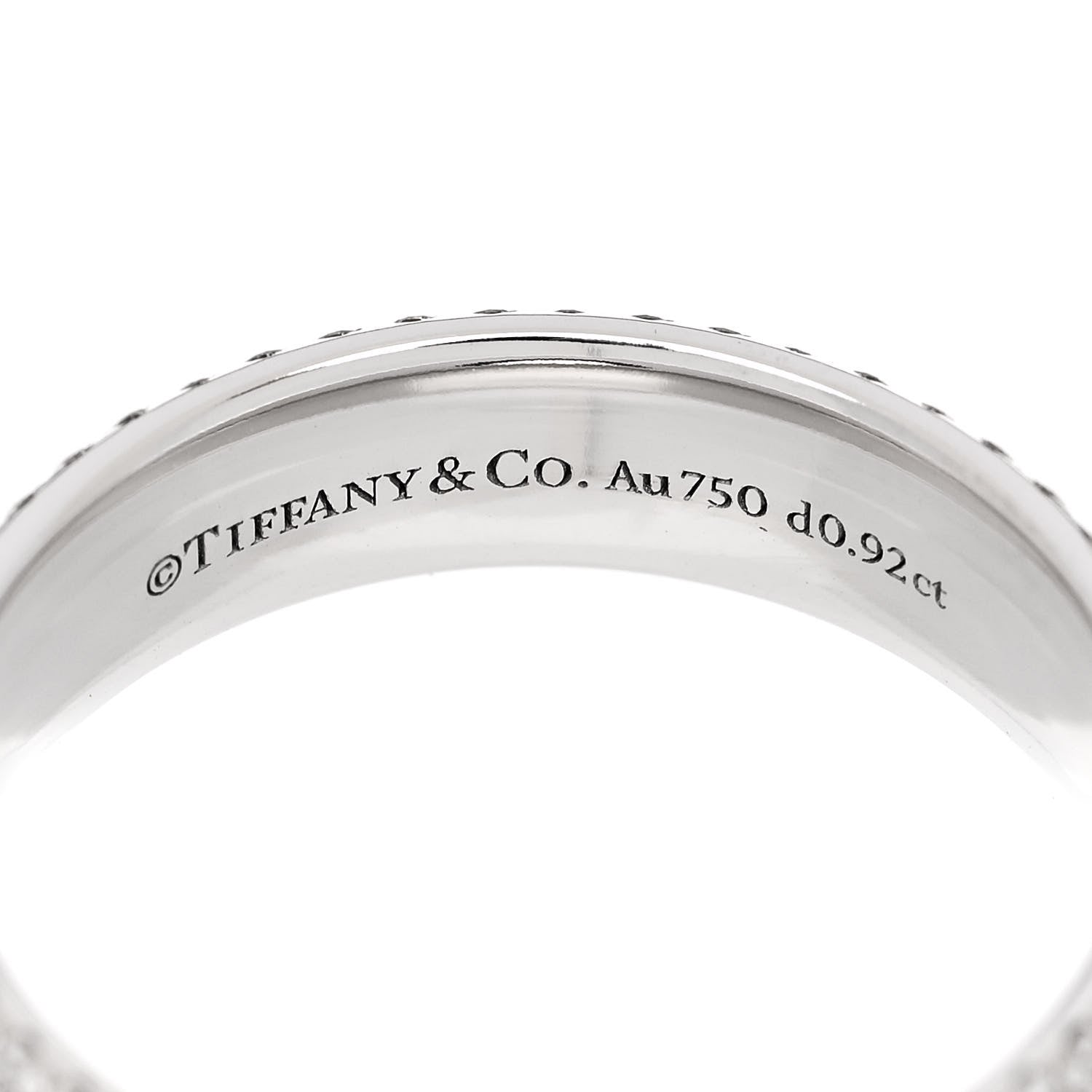 Tiffany 18K White Gold Diamond Metro Five-Row Ring 53 6.5 4 of 5
