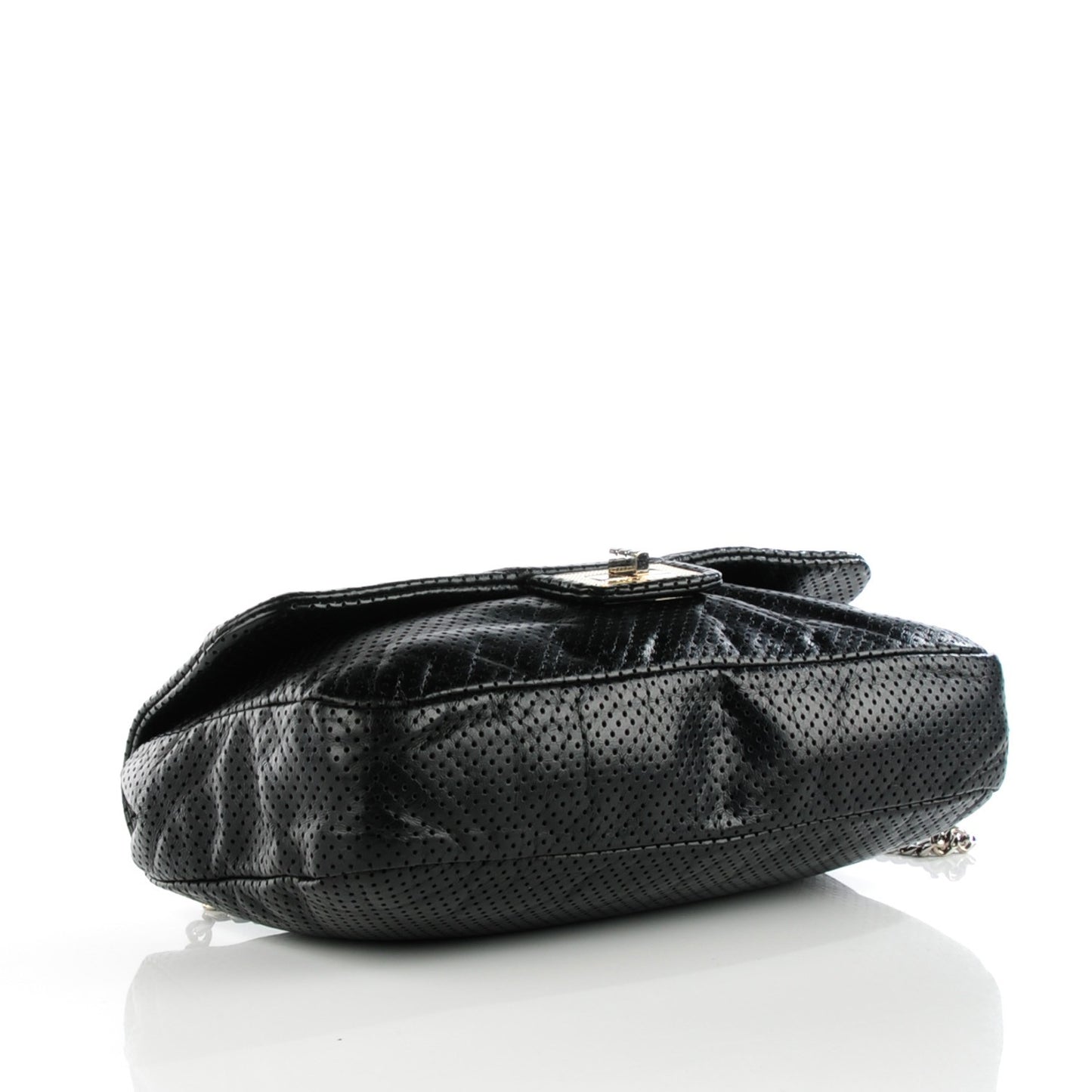 Calfskin Perforated Large Drill Flap Black