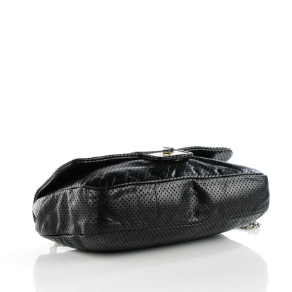 Chanel Calfskin Perforated Large Drill Flap Black 4 of 8
