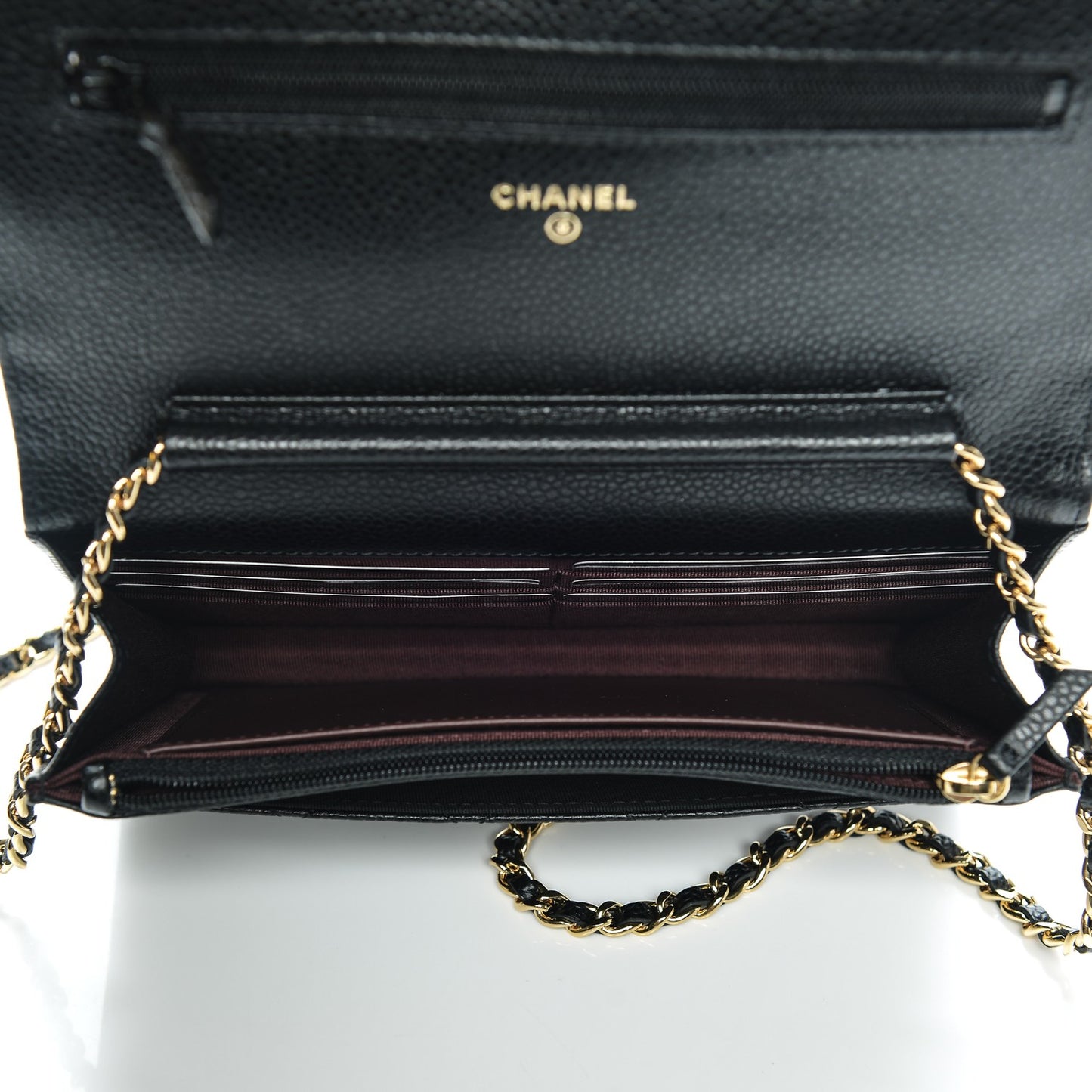 Caviar Quilted Wallet On Chain WOC Black