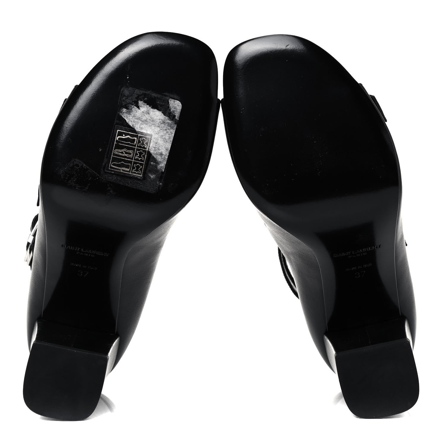 Saint Laurent Calfskin Babies 90 Multi Strap Sandal 37 Black 5 of 8