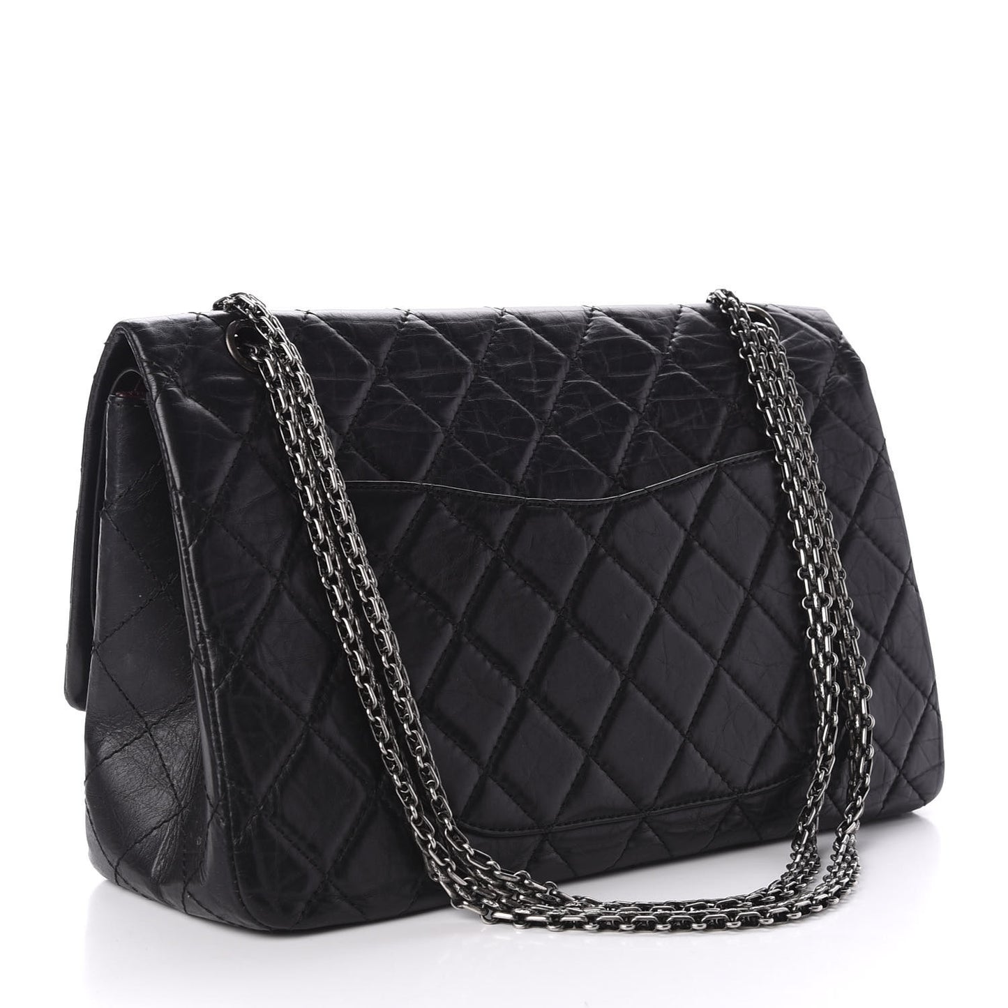Aged Calfskin Quilted 2.55 Reissue 227 Flap Black