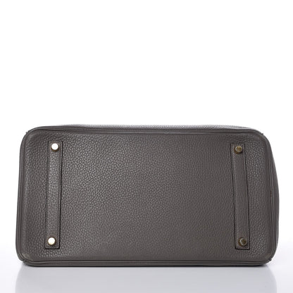 Hermes Taurillon Clemence Birkin 35 Etain 6 of 41