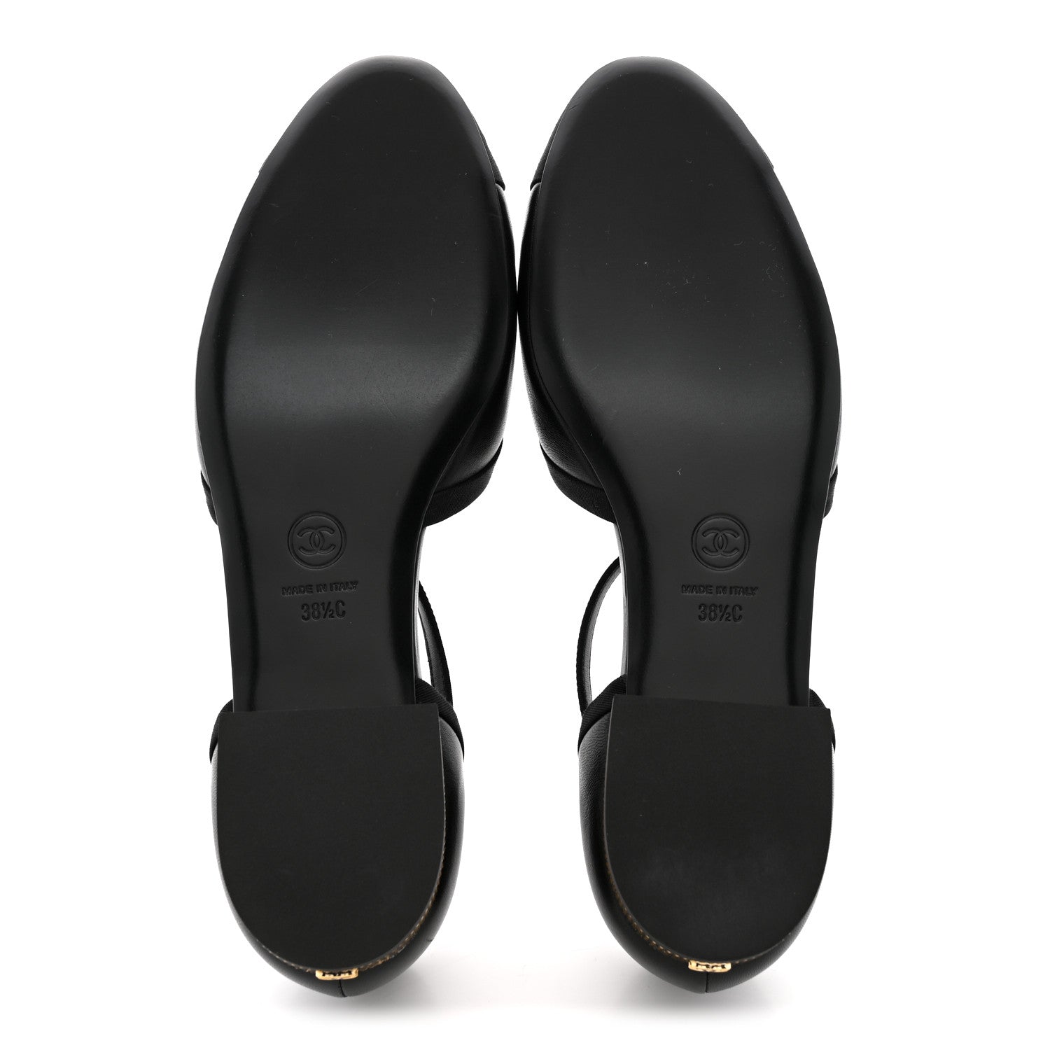 Chanel Lambskin Grosgrain Cap Toe Mary Jane Flats 38.5 Black 6 of 10