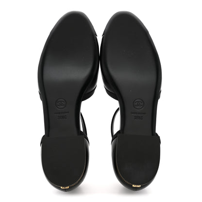 Chanel Lambskin Grosgrain Cap Toe Mary Jane Flats 38.5 Black 6 of 10