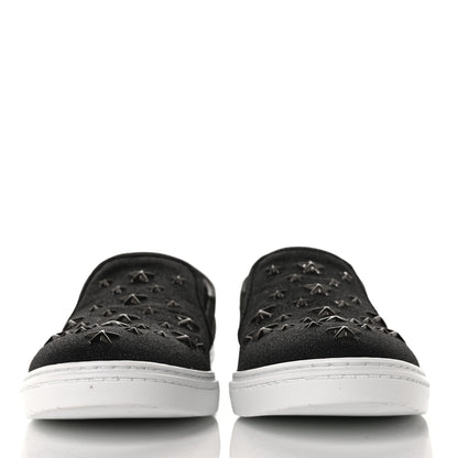 Jimmy Choo Fine Glitter Suede Mens Grove Sneakers 43 Black 2 of 8