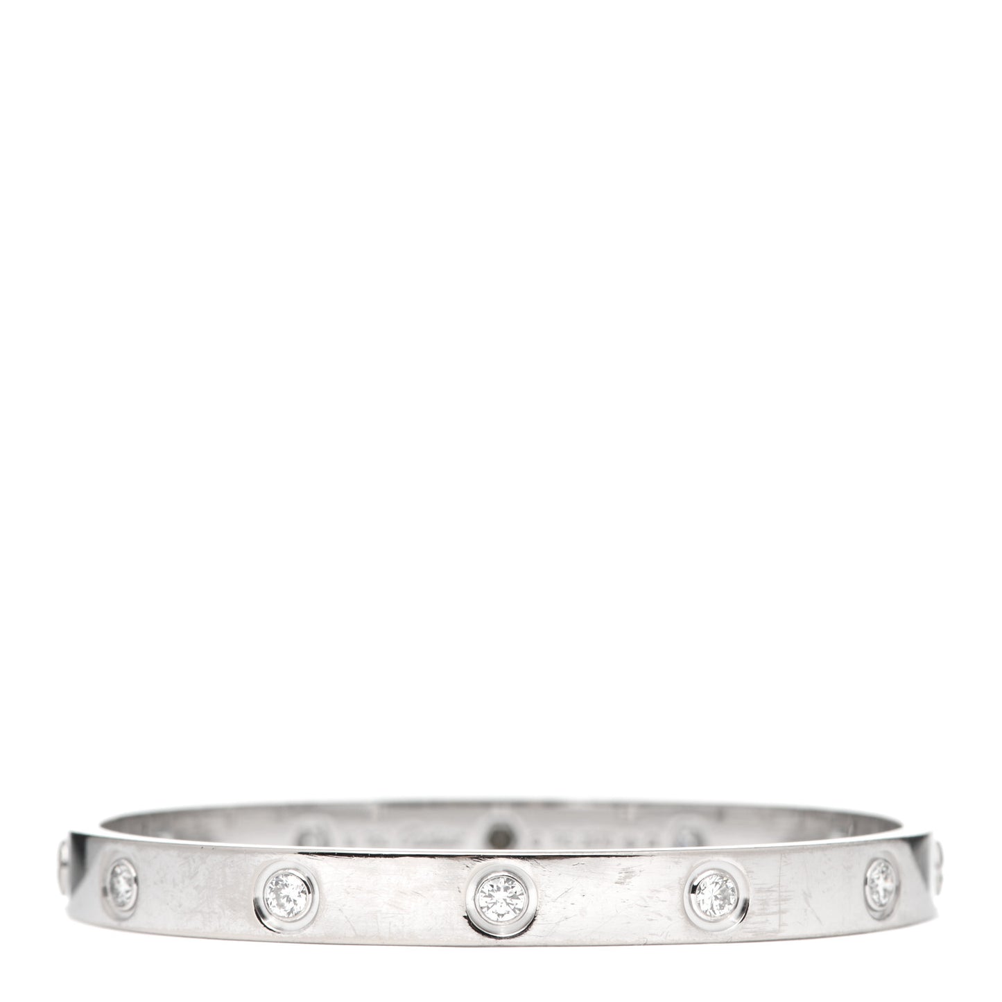 18K White Gold 10 Diamond LOVE Bracelet 16