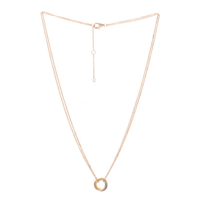 Cartier 18K Pink Yellow White Gold Trinity Double Chain Pendant Necklace 3 of 5