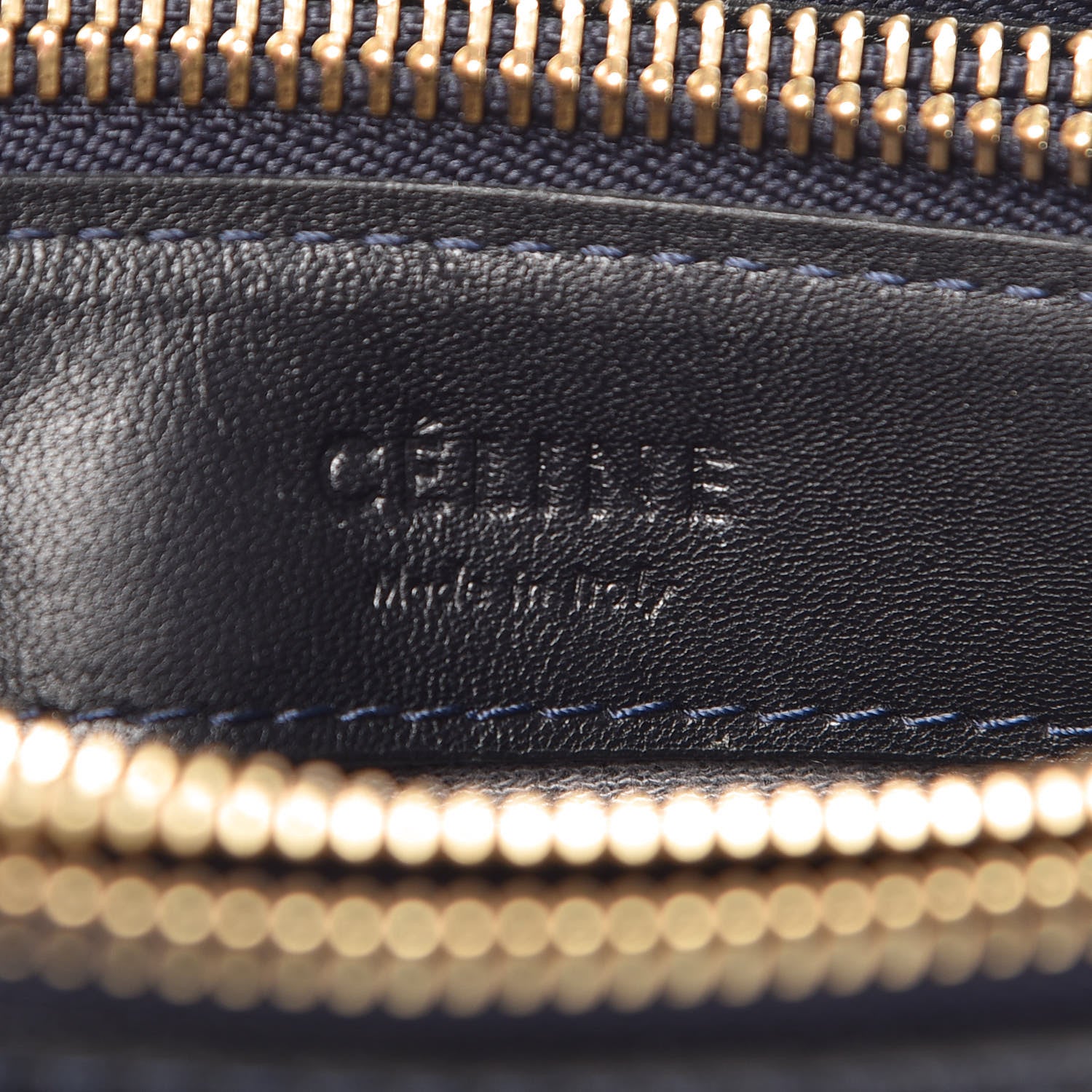 Celine Lambskin Small Trio Crossbody Bag Navy Blue 7 of 13