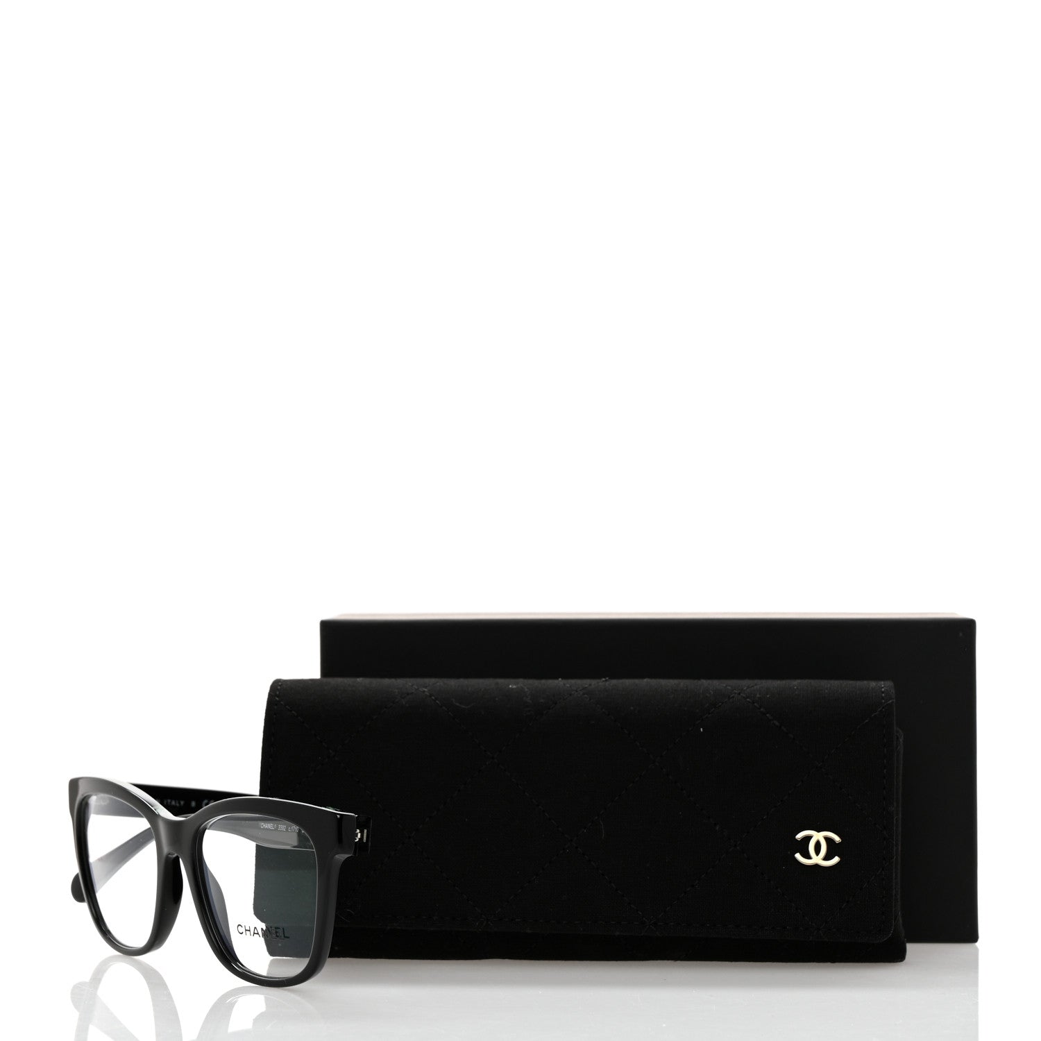 Chanel Acetate CC Square Eyeglasses 3392 Black 8 of 8