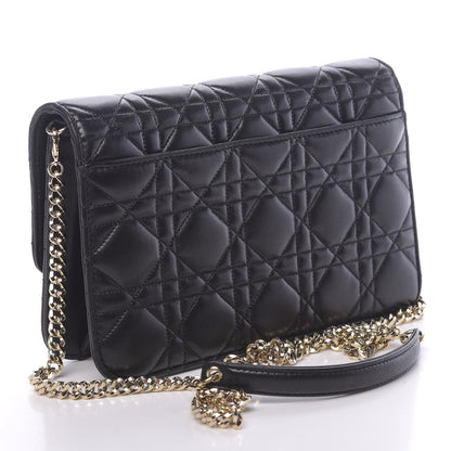 Christian Dior Lambskin Cannage Miss Dior Promenade Pouch Black 3 of 12