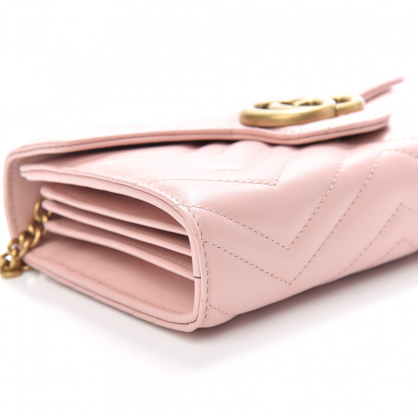 Calfskin Matelasse GG Marmont Chain Wallet Perfect Pink