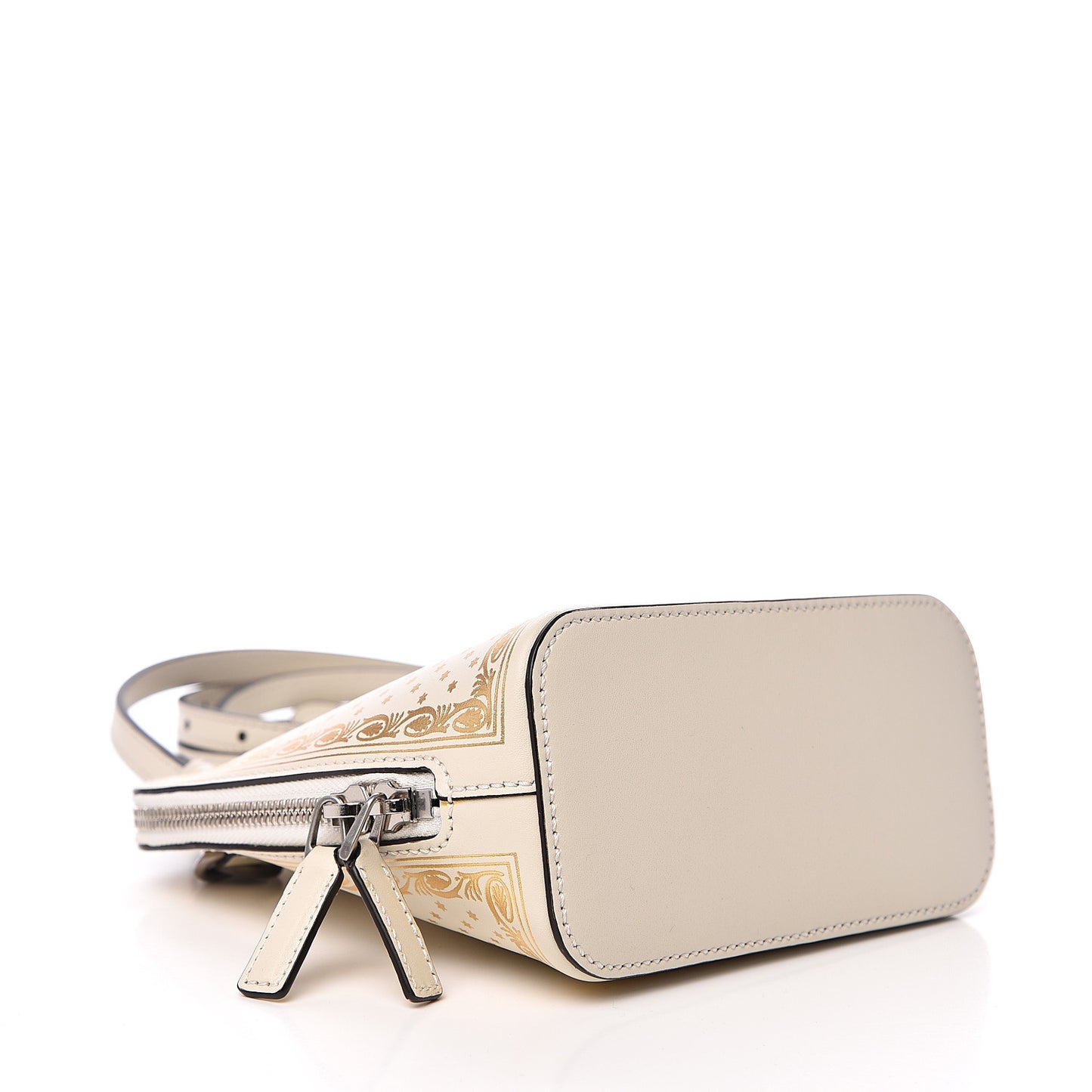 X SEGA Calfskin GUCCY Stars Mini Dome Shoulder Bag Mystic White Gold