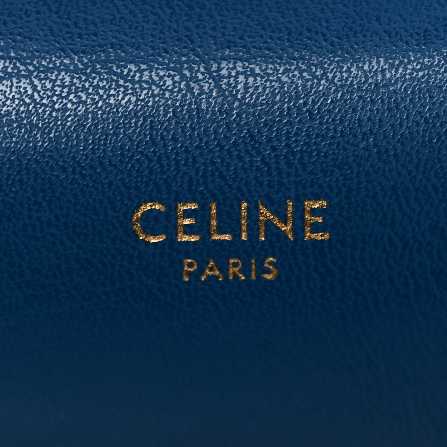 Celine Supple Shiny Lambskin Smiling Medium New Luggage Oxide Blue