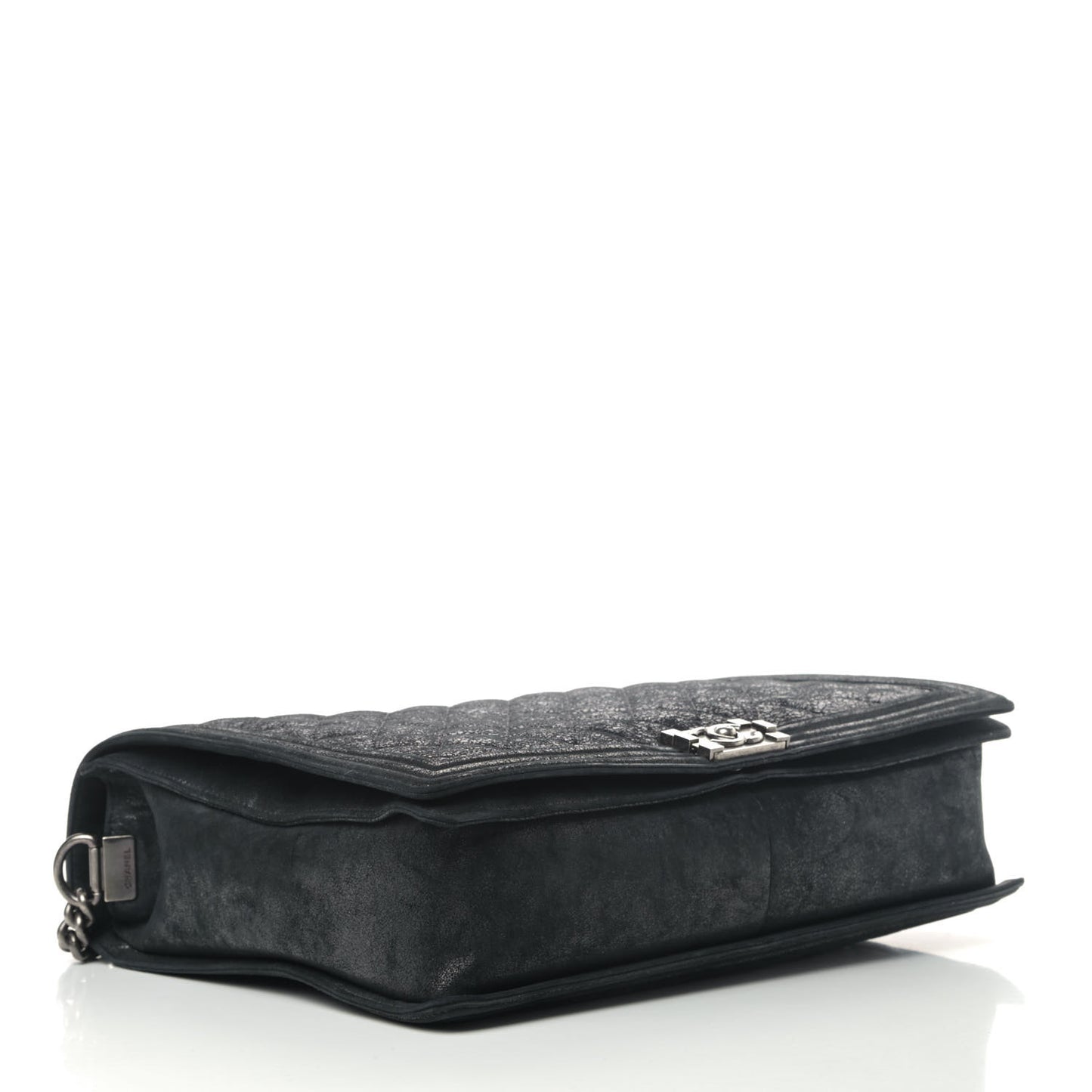 Goatskin Quilted Large Gentle Boy Flap Black