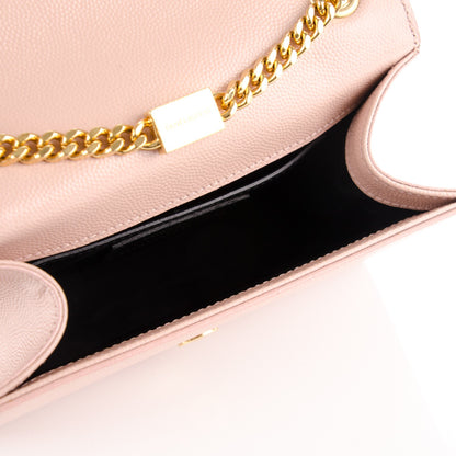 Saint Laurent Grain De Poudre Small Monogram Kate Satchel Pale Pink 5 of 7