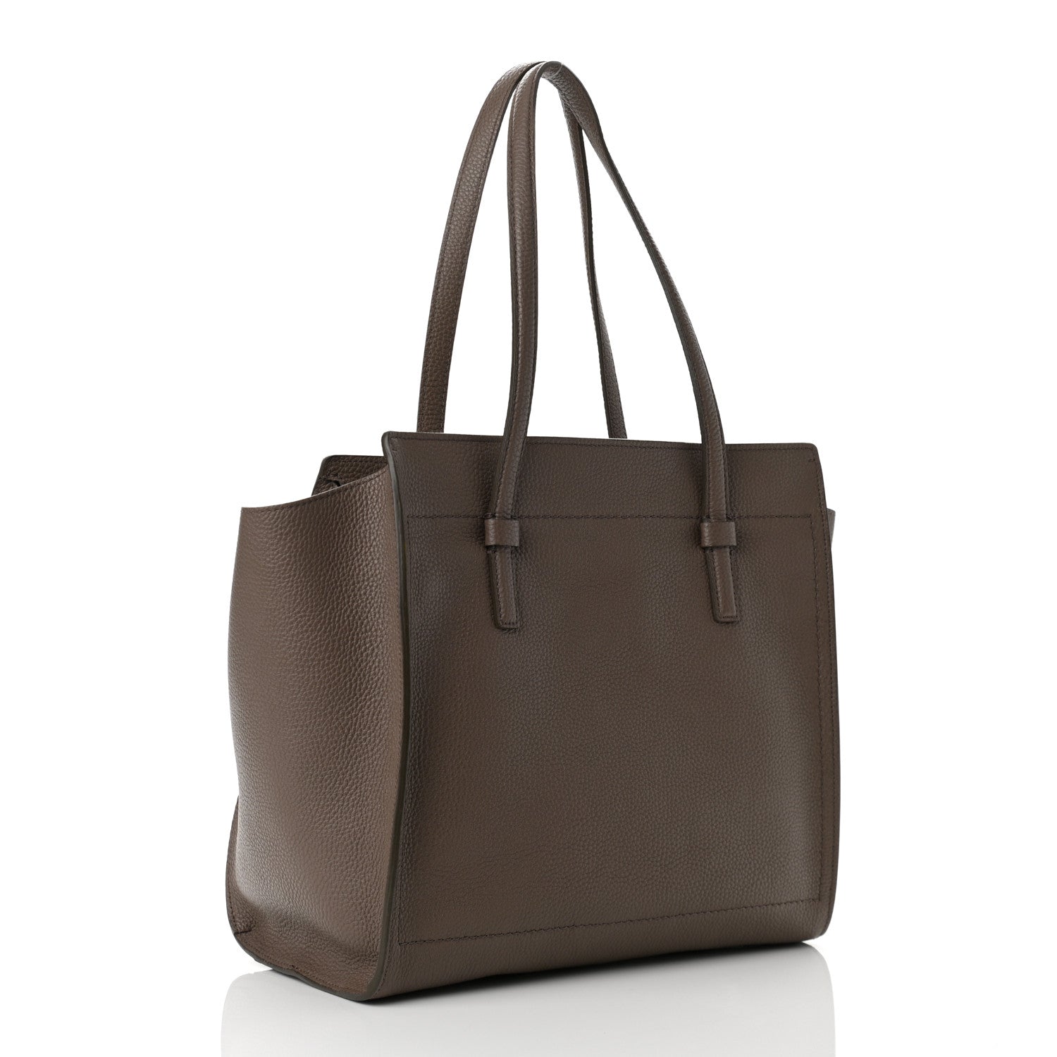 Salvatore Ferragamo Hammered Calfskin Double Handle Medium Amy Tote Beige 2 of 16