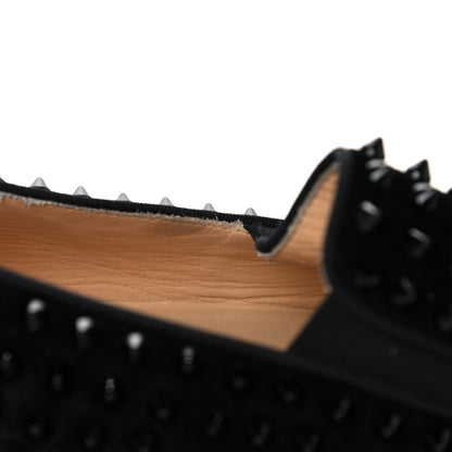 Christian Louboutin Veau Velours Spikes Mens Roller Boat Flat 43.5 Black 12 of 14