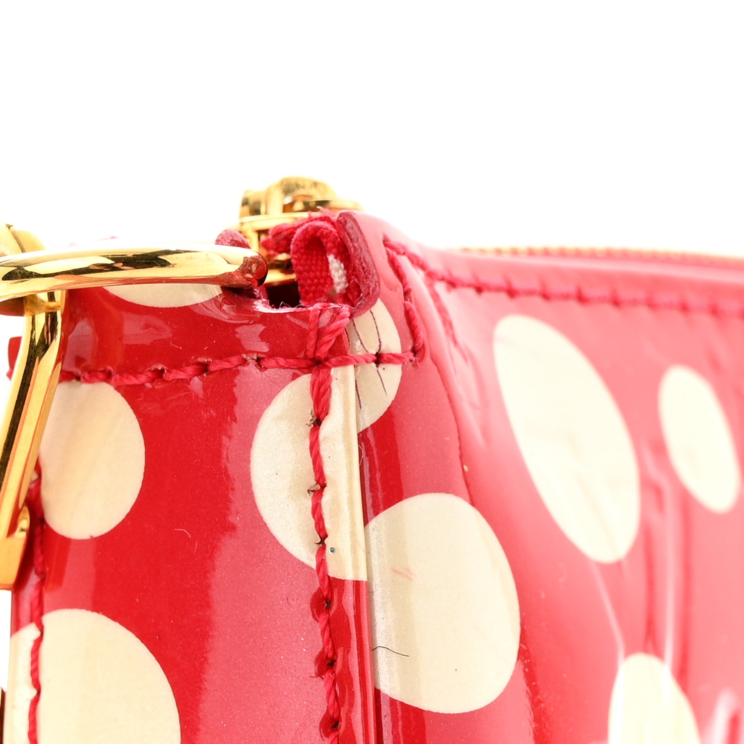 Louis Vuitton Vernis Kusama Infinity Dots Pochette Accessories Red 14 of 15
